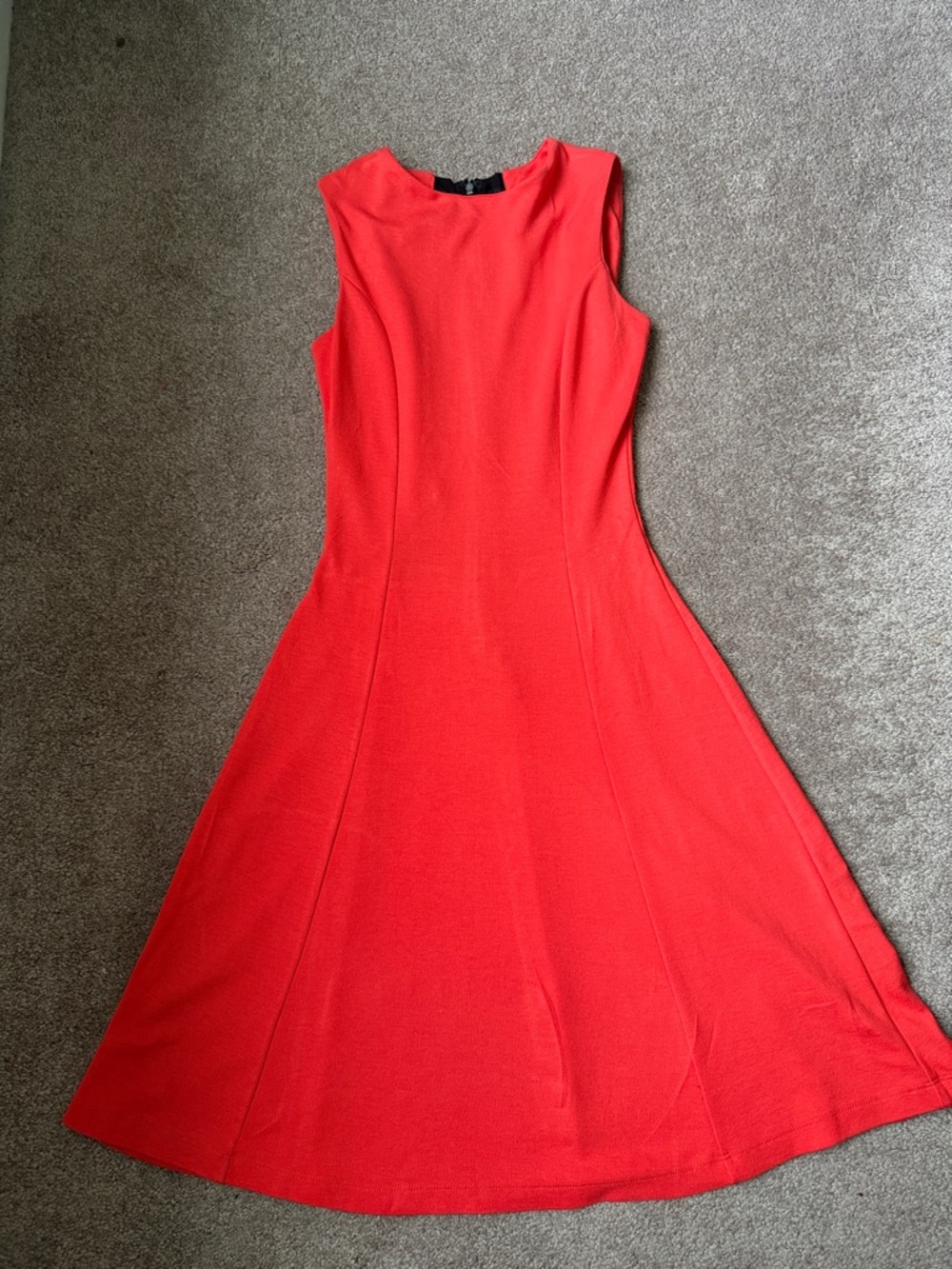 French Connection Red Sleeveless Midi Fit-and-Flare Dress